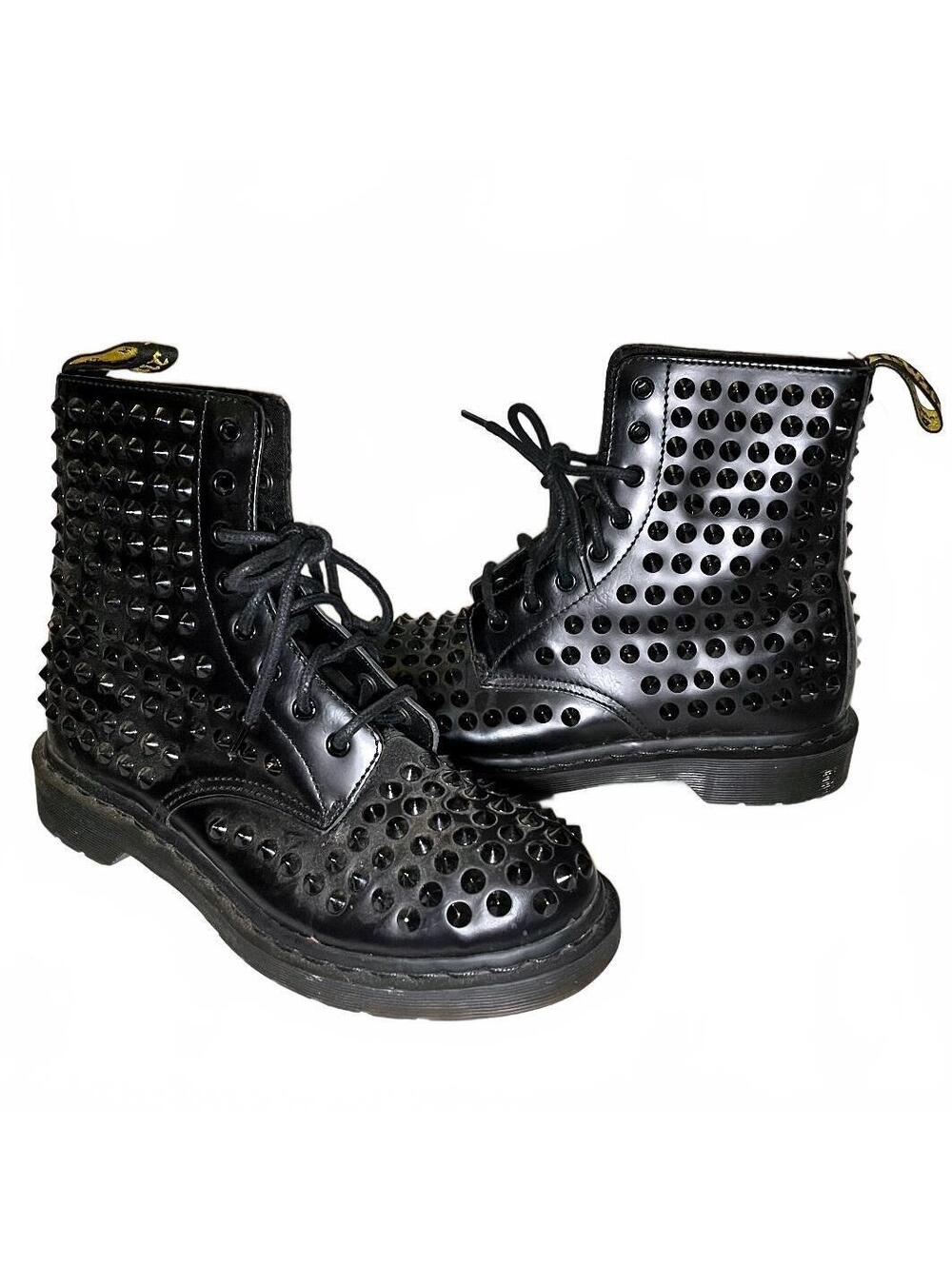 Rare Dr. Martens 1460 Spike Black Studded Boots Women’s 9